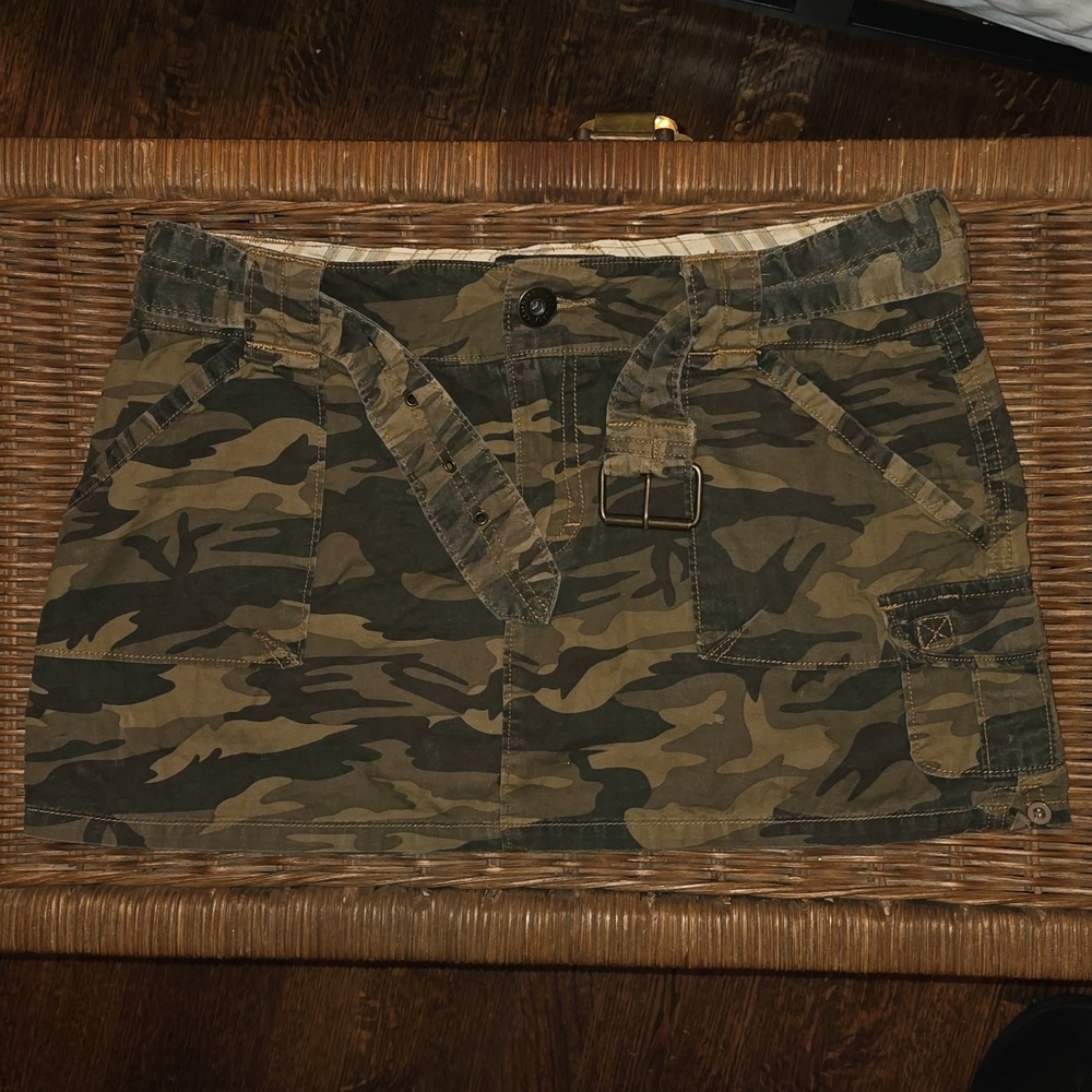 Sanctuary Green Mini Cargo Wrap Skirt